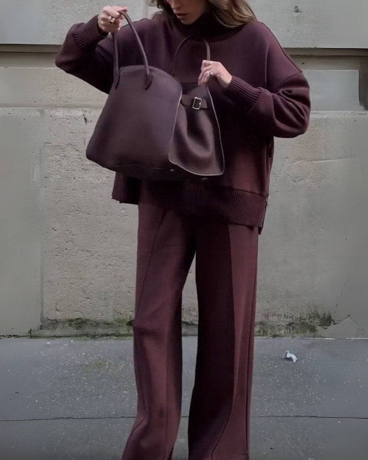 Ariana™ | Conjunto de dos piezas con cuello alto y pantalón amplio