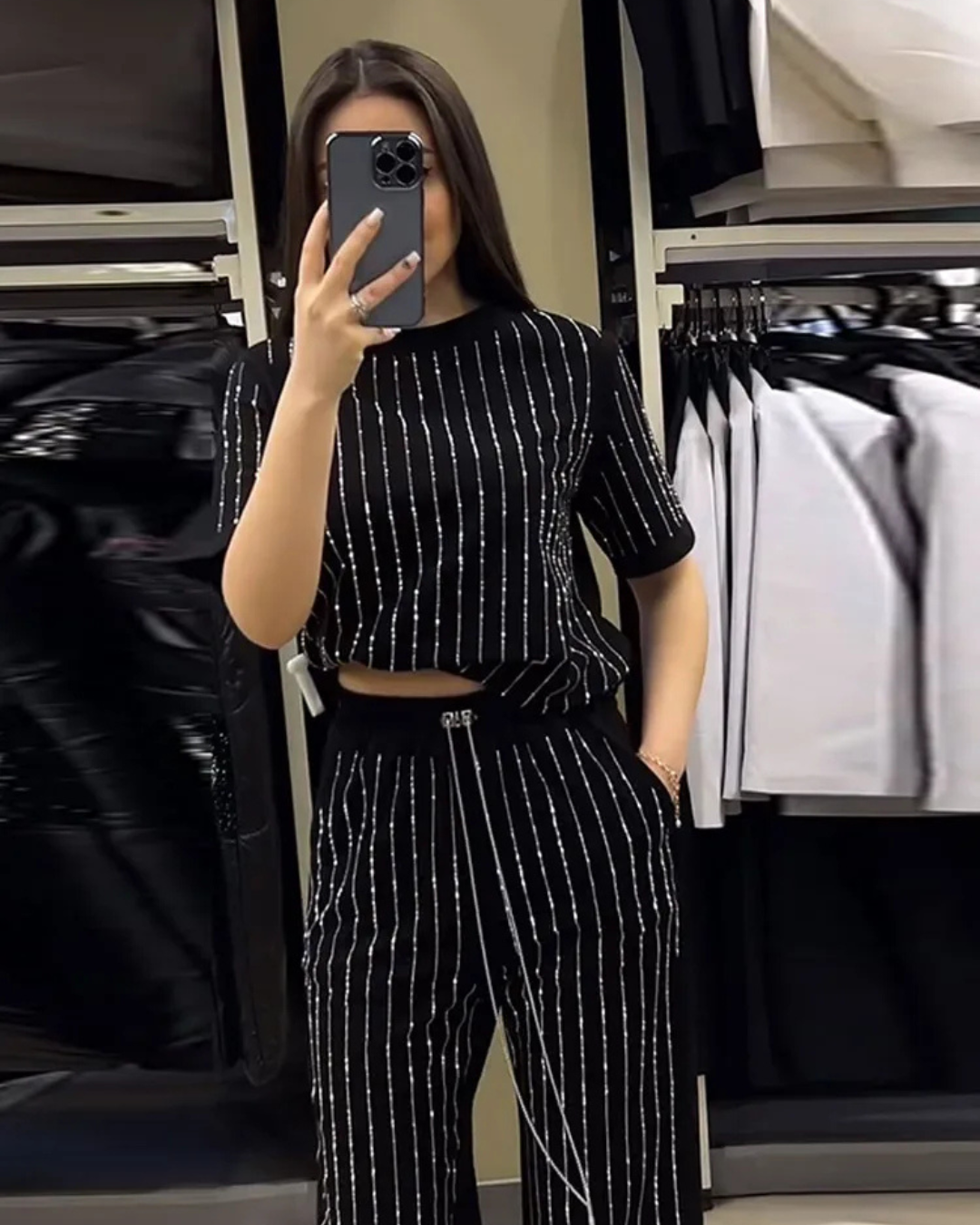 Valeria™ | Conjunto de dos piezas con pantalones y camisa