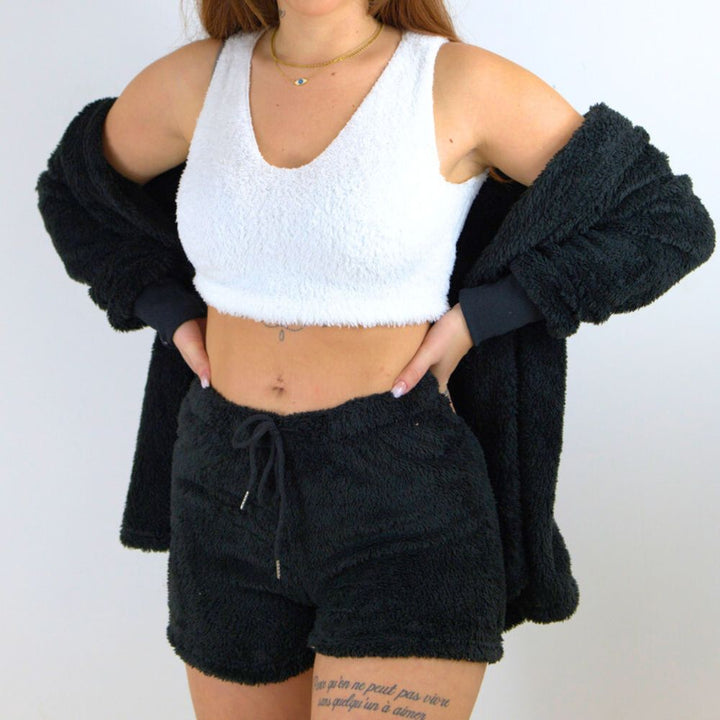 Meliora™ | Pijama corto afelpado de tres piezas